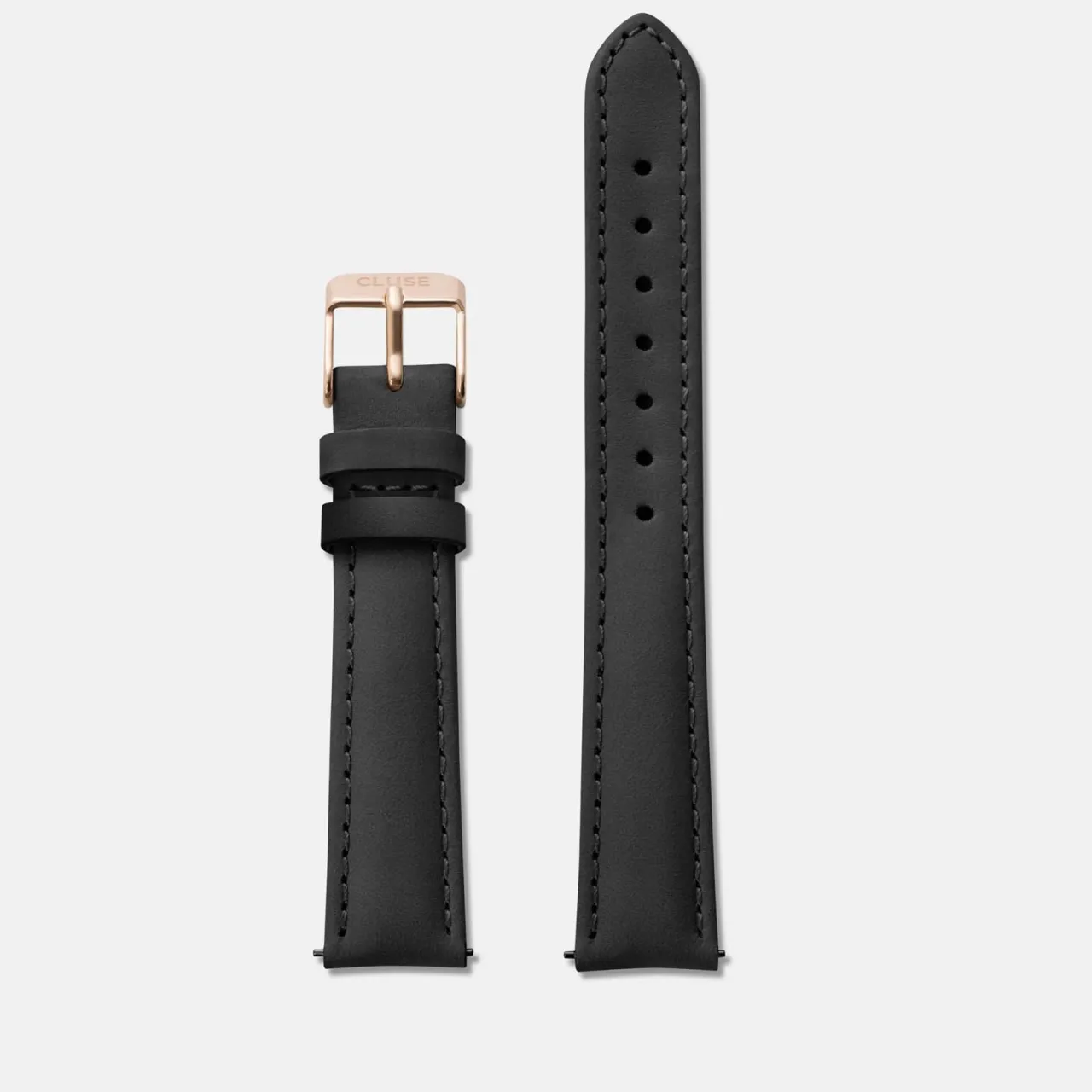 Femme CLUSE Strap 16 mm Leather Black, Rose Gold Colour