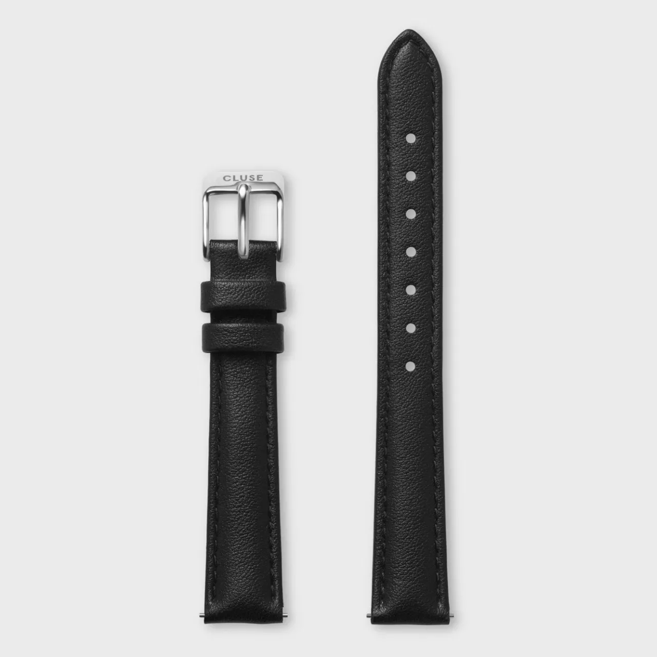 Femme CLUSE Strap 14 mm Leather Black, Silver Colour