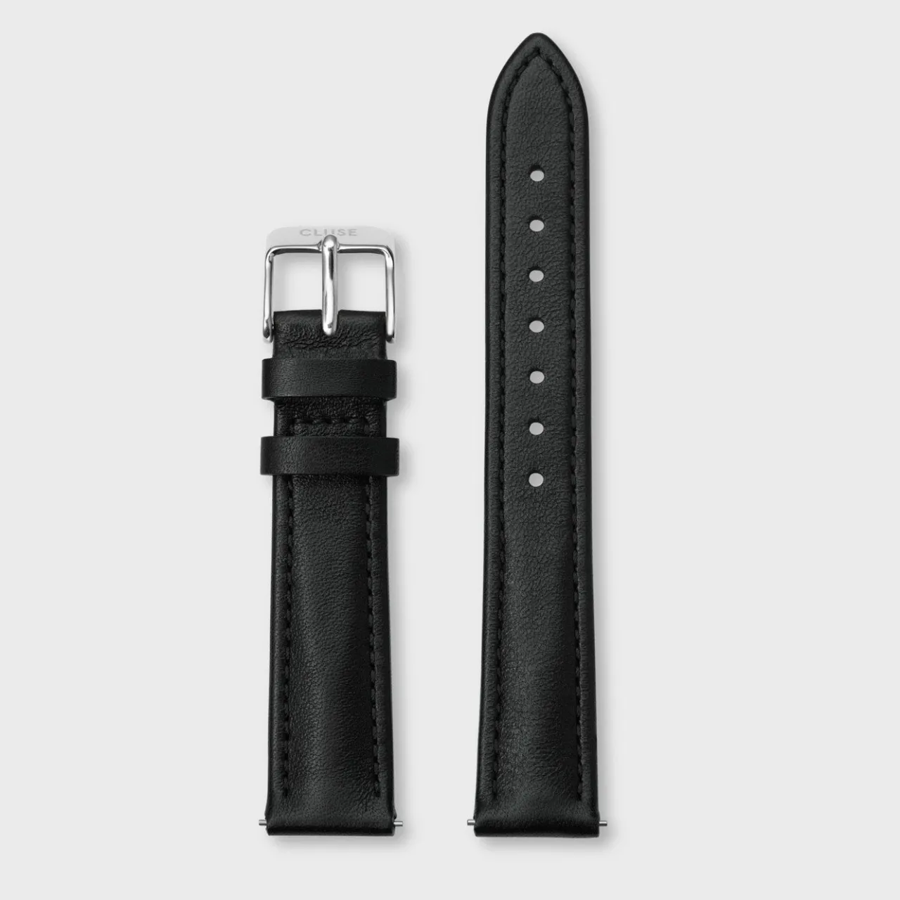 Femme CLUSE Strap 16 mm Leather Black, Silver Colour