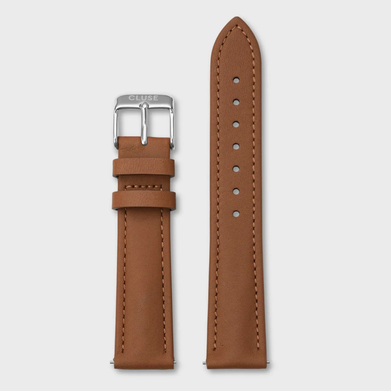 Femme CLUSE Strap 18 mm Leather Caramel, Silver Colour