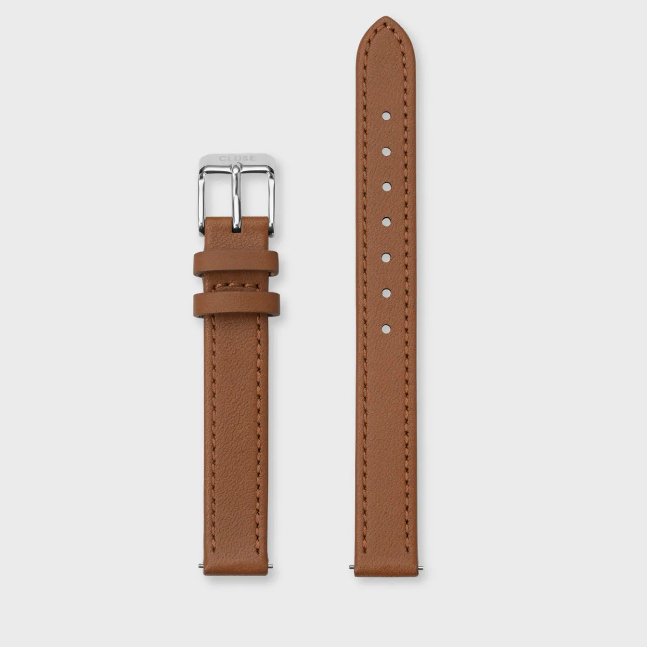 Femme CLUSE Strap 12 mm Leather Caramel, Silver Colour