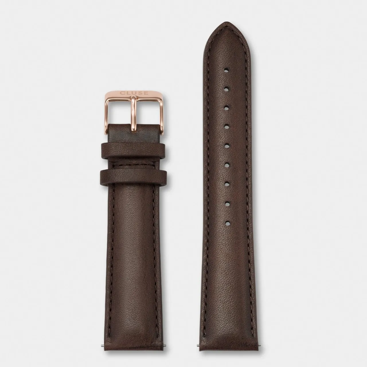 Homme CLUSE Strap 20 mm Leather Dark Brown, Rose Gold Colour