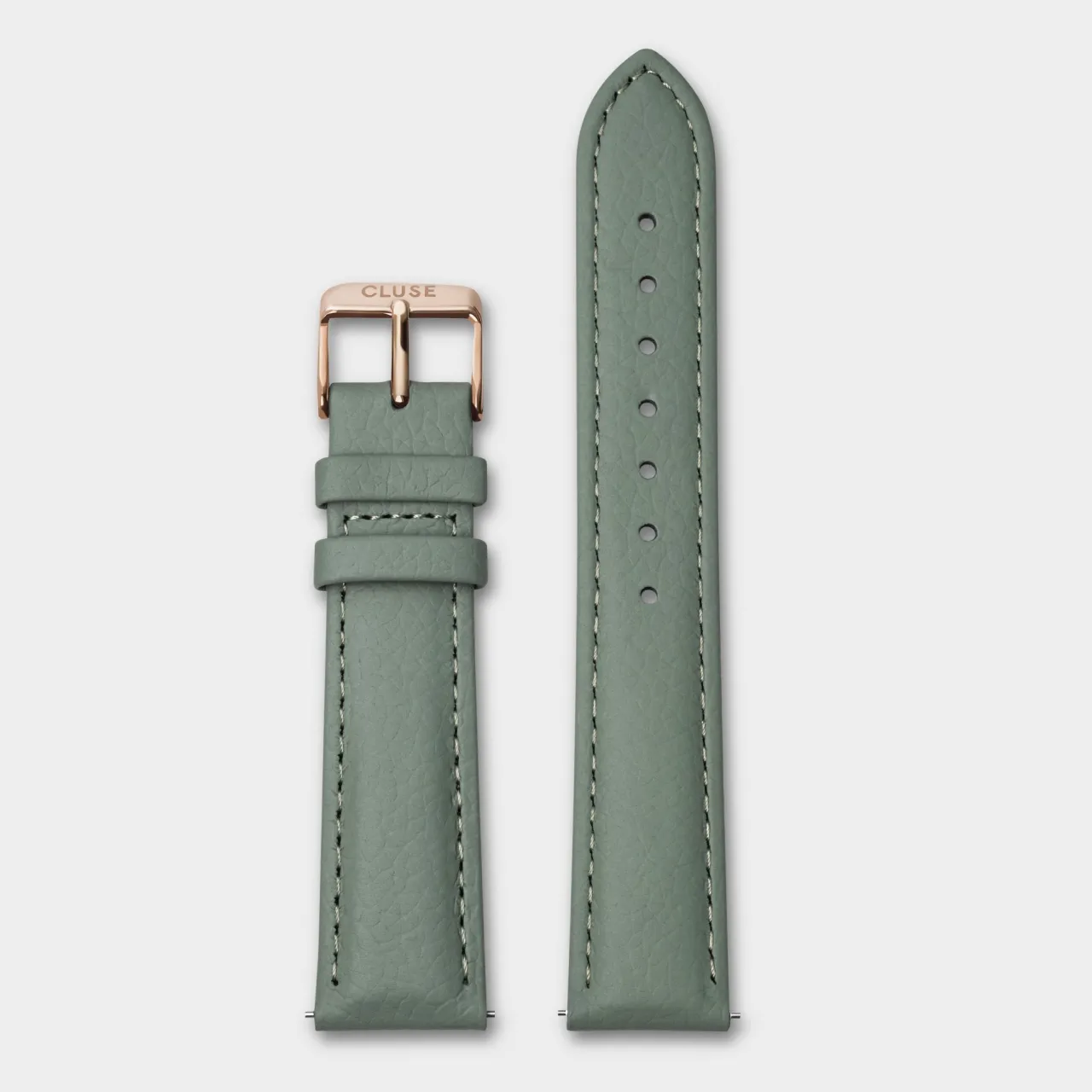 Femme CLUSE Strap 18 mm Leather Green, Rose Gold Colour