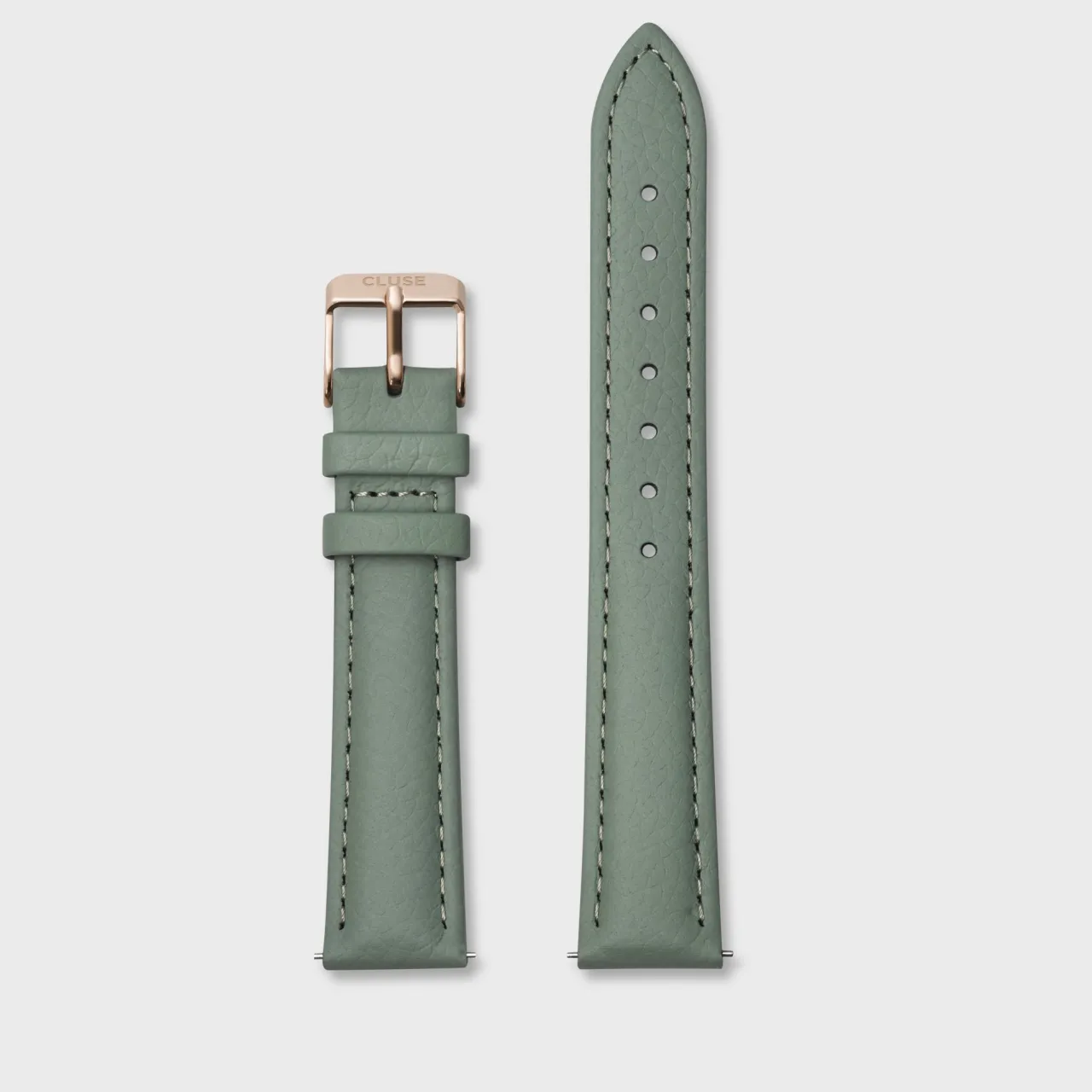 Femme CLUSE Strap 16 mm Leather Green, Rose Gold Colour