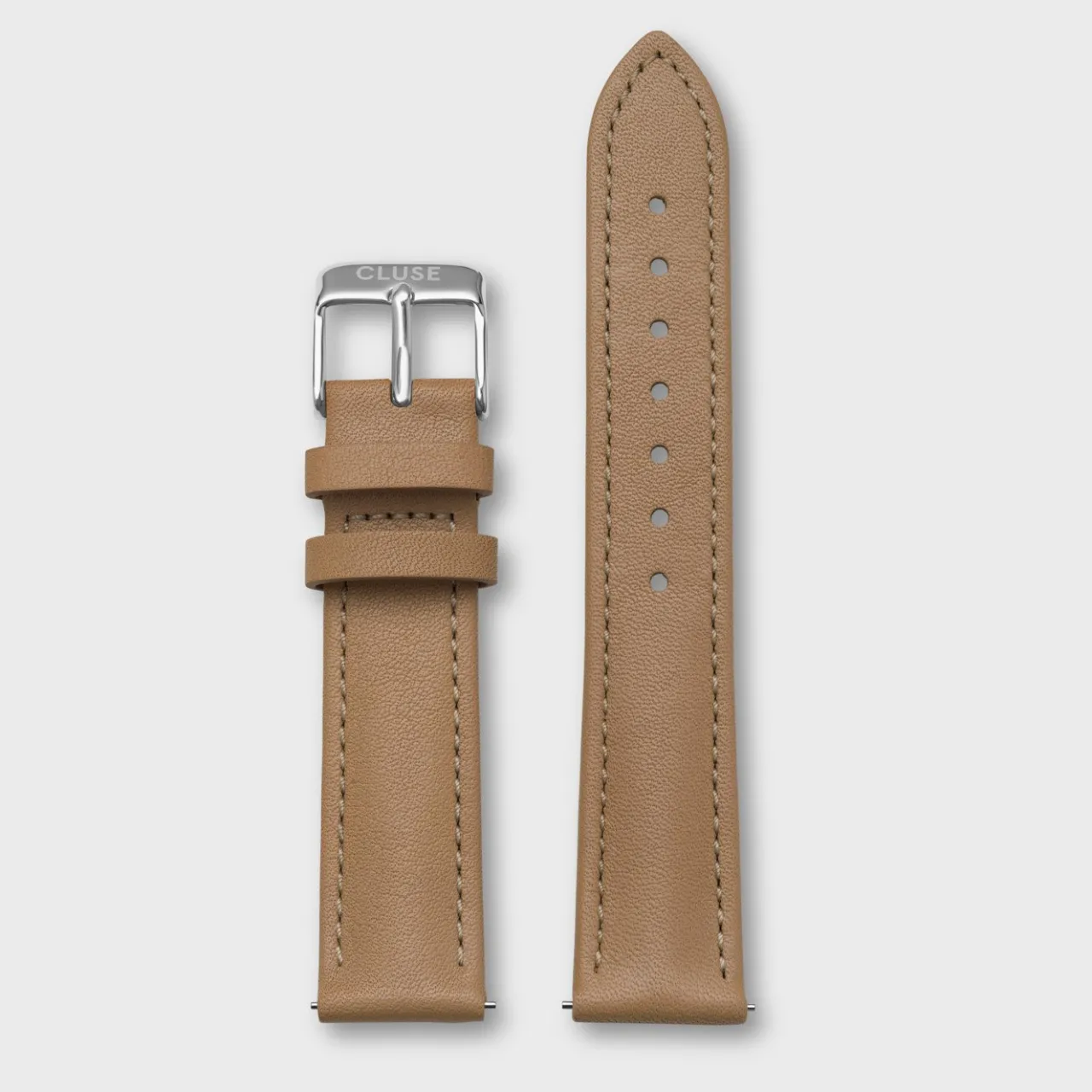 Femme CLUSE Strap 18 mm Leather Hazelnut, Silver Colour