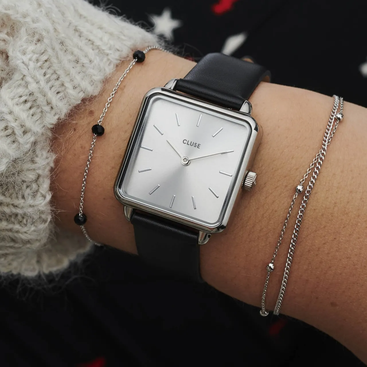 Femme CLUSE Strap 16 mm Leather Metal, Silver Colour