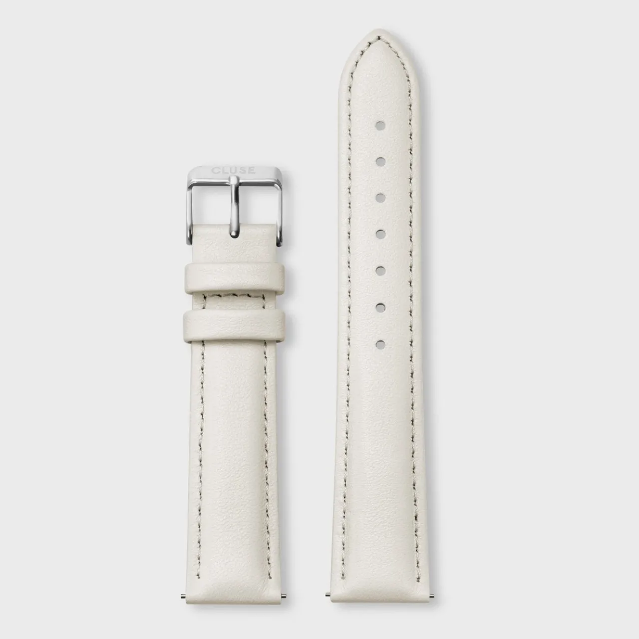 Femme CLUSE Strap 18 mm Leather Off-White, Silver Colour