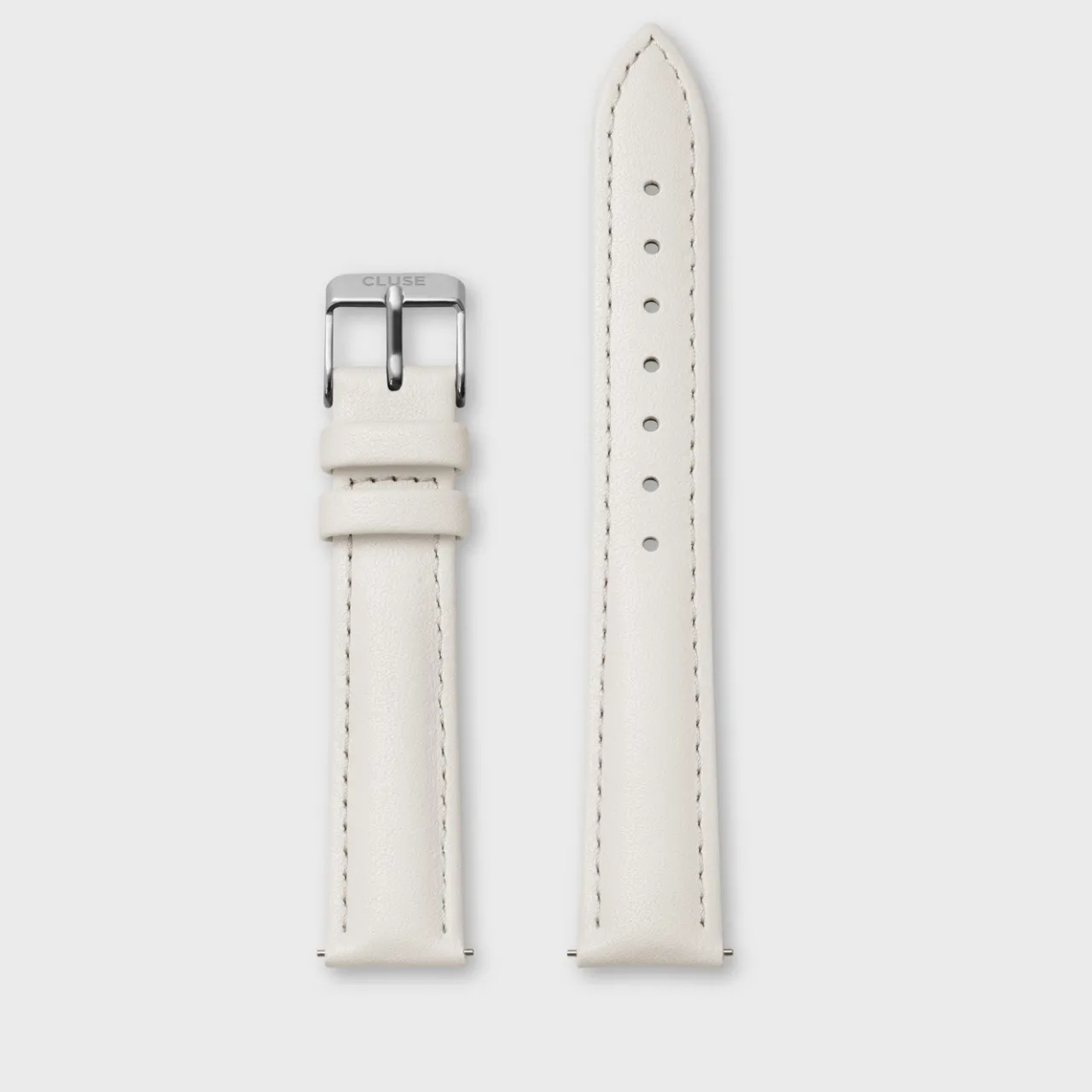 Femme CLUSE Strap 16 mm Leather Off-White, Silver Colour