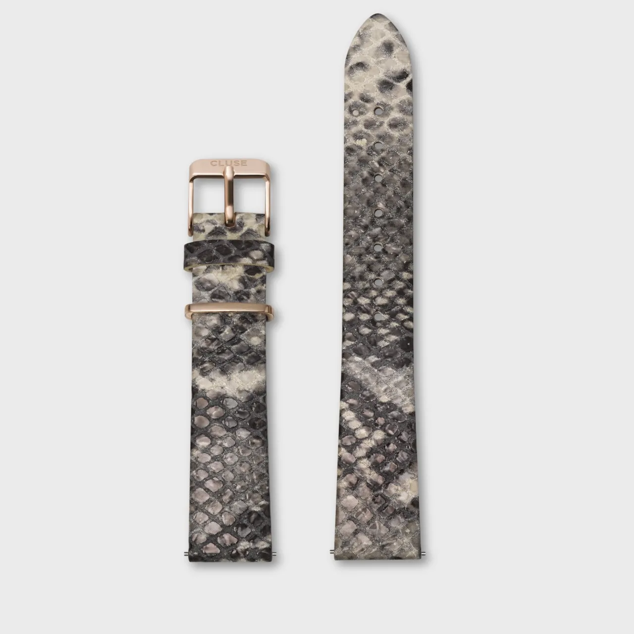 Femme CLUSE Strap 16 mm Leather Python Almond, Rose Gold Colour