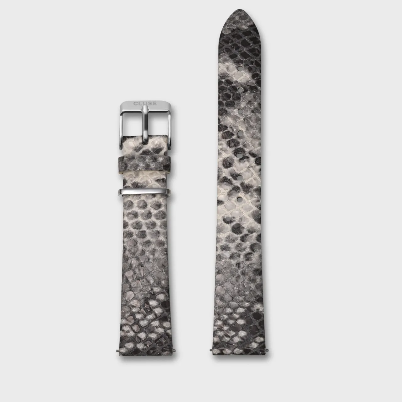 Femme CLUSE Strap 16 mm Leather Python Grey, Silver Colour