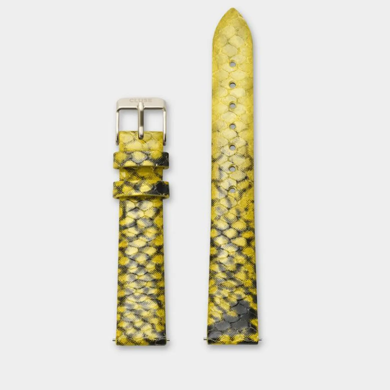 Femme CLUSE Strap 16 mm Leather Yellow Python, Gold Colour