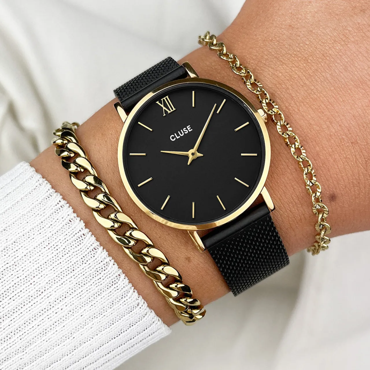 Femme CLUSE Strap 16 mm Mesh Black