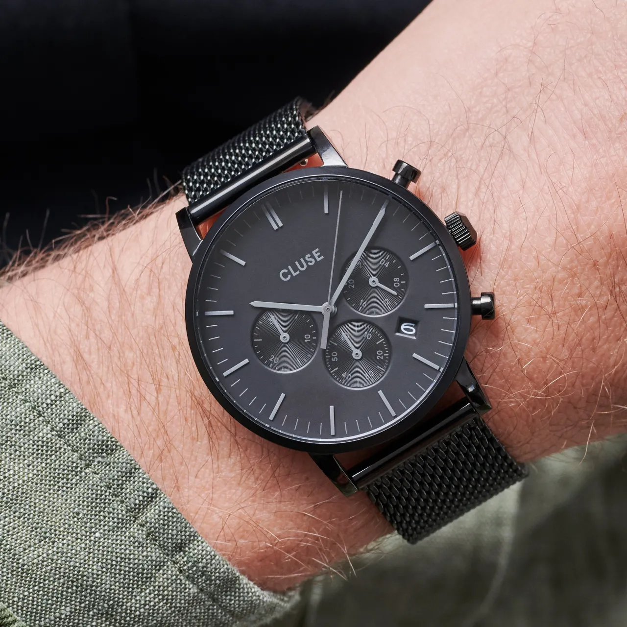 Homme CLUSE Strap 20 mm Mesh Black