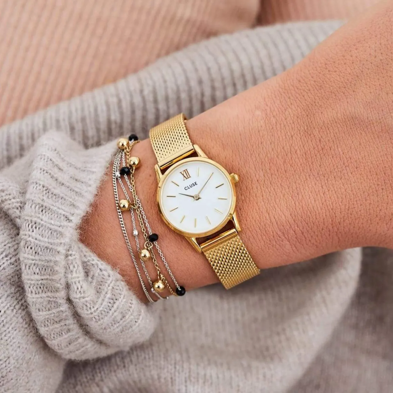 Femme CLUSE Strap 12 mm Mesh Gold Colour