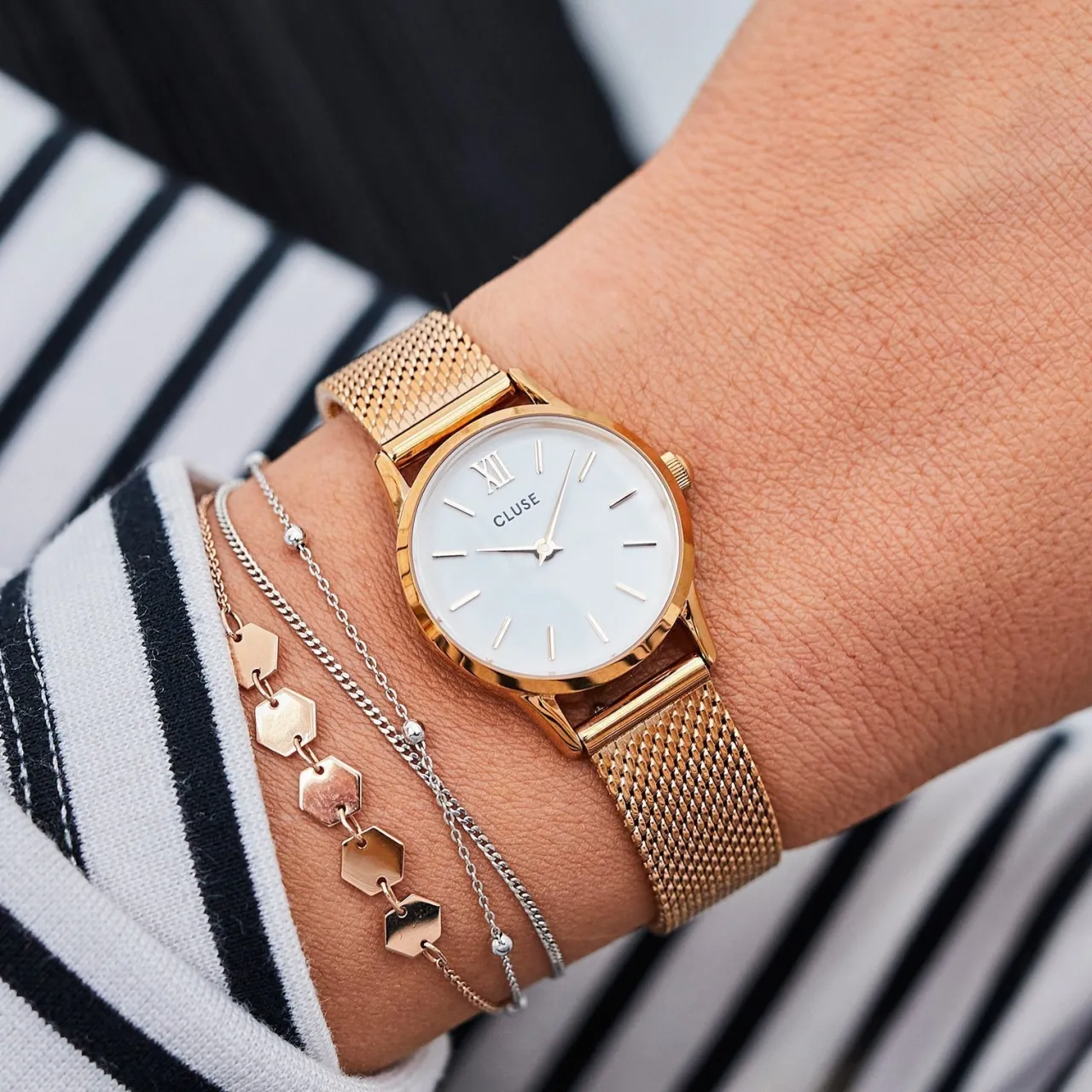 Femme CLUSE Strap 12 mm Mesh Rose Gold Colour