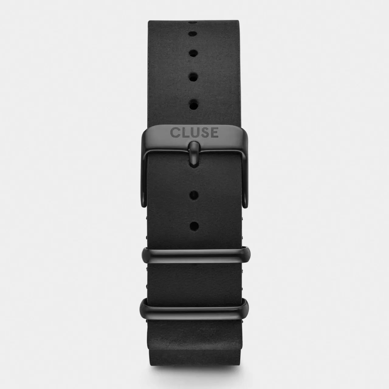 Homme CLUSE Strap 20 mm Nato Leather Full Black