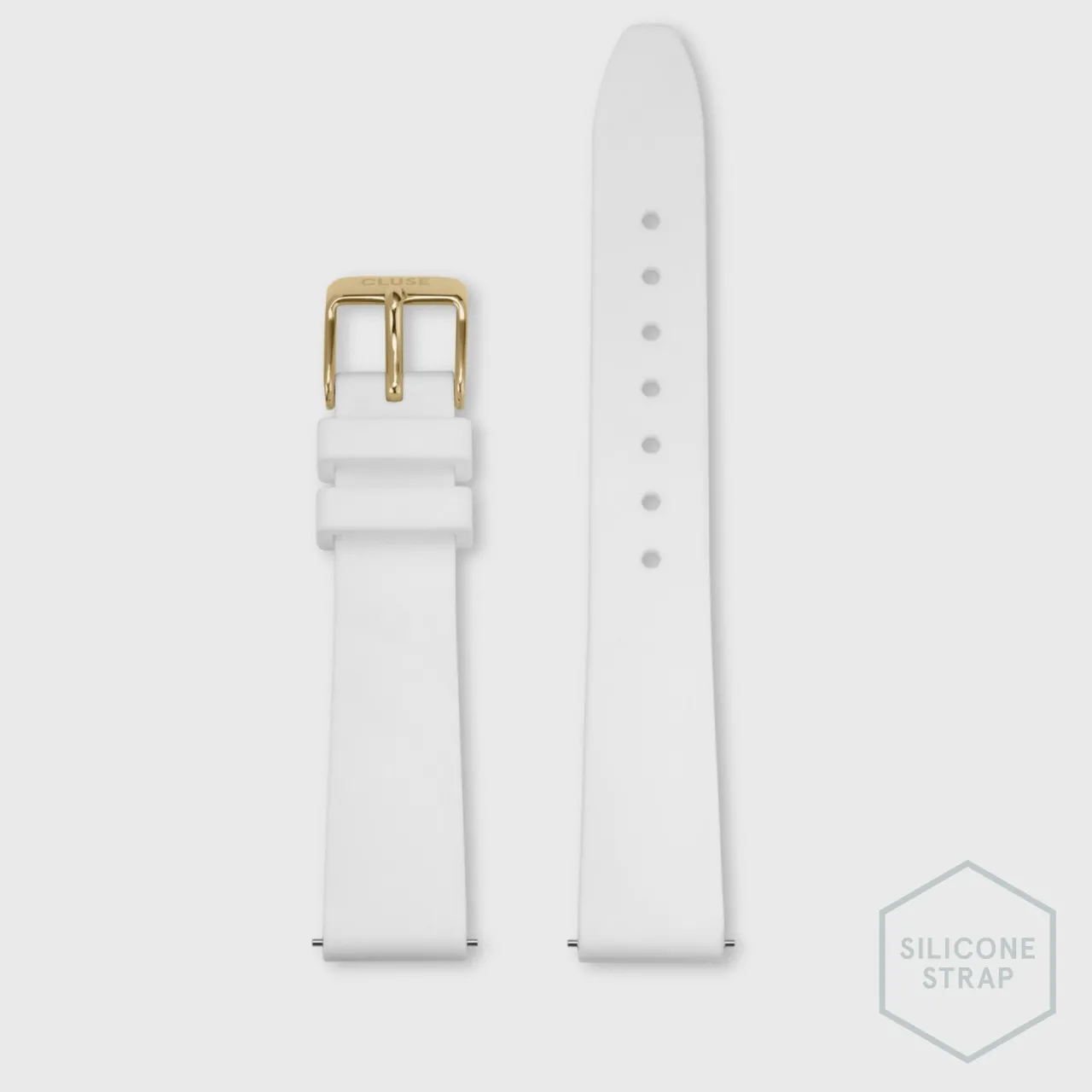 Femme CLUSE Strap 16 mm Silicone White, Gold Colour