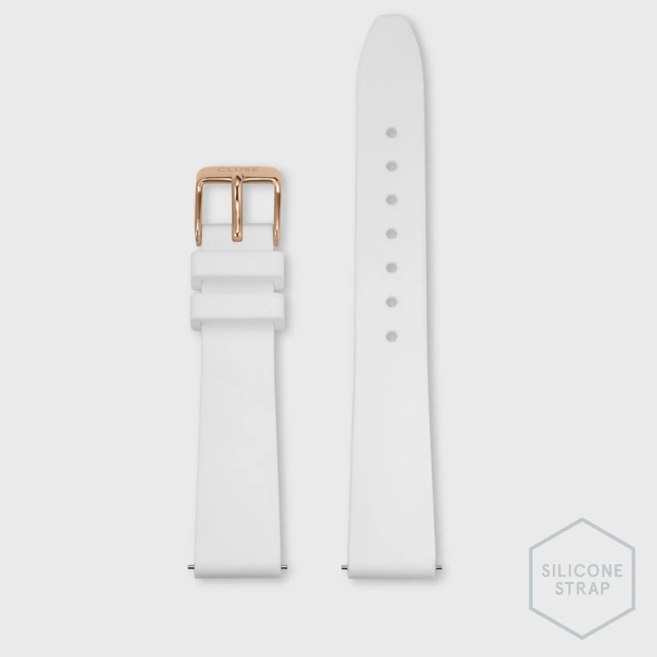 Femme CLUSE Strap 16 mm Silicone White, Rose Gold Colour