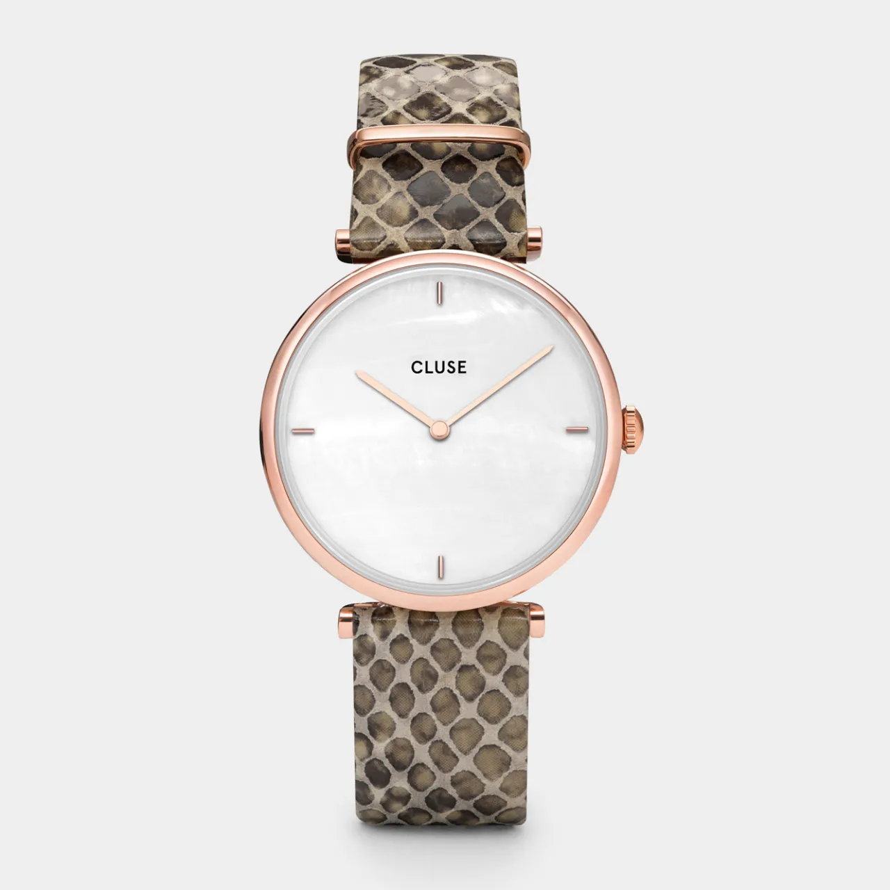 Femme CLUSE Triomphe Leather Almond Python, Rose Gold Colour