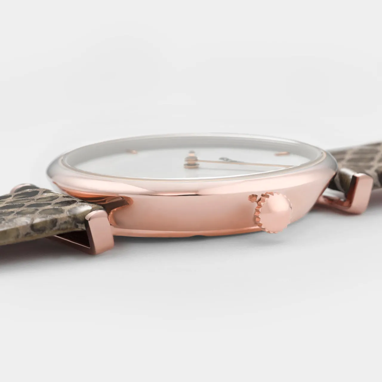 Femme CLUSE Triomphe Leather Almond Python, Rose Gold Colour