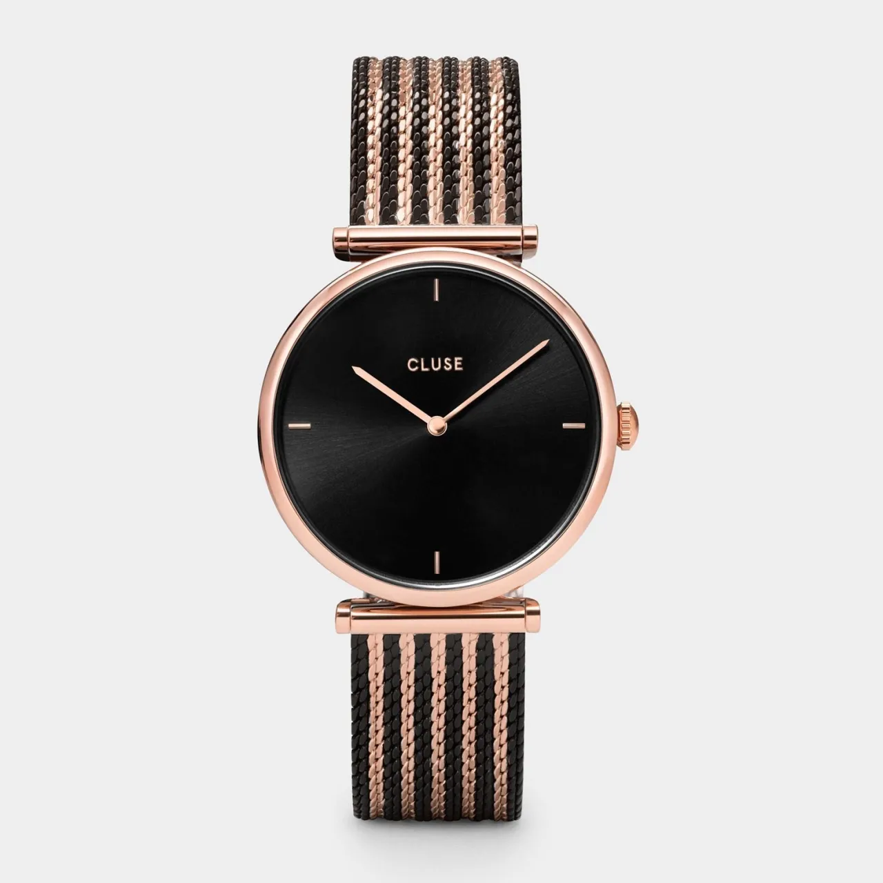 Femme CLUSE Triomphe Mesh Bicolour Rose Gold Black /Black