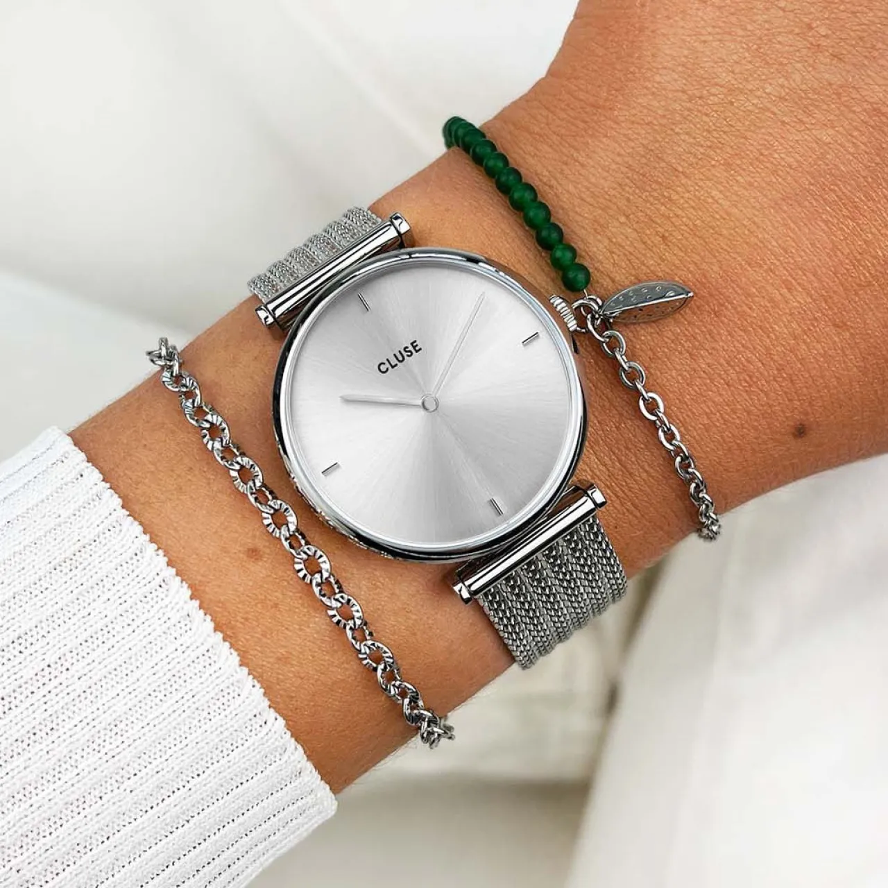 Femme CLUSE Triomphe Mesh Full Silver Colour