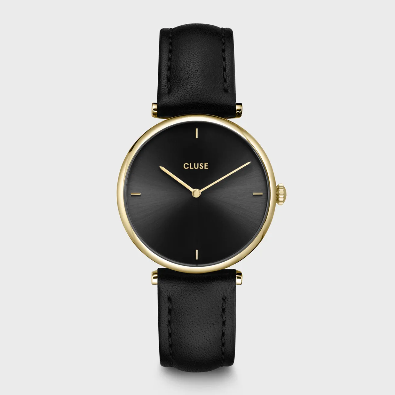 Femme CLUSE Triomphe Watch Leather, Black, Gold colour