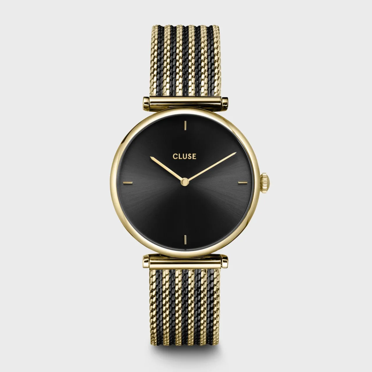 Femme CLUSE Triomphe Watch Mesh, Black, Gold colour
