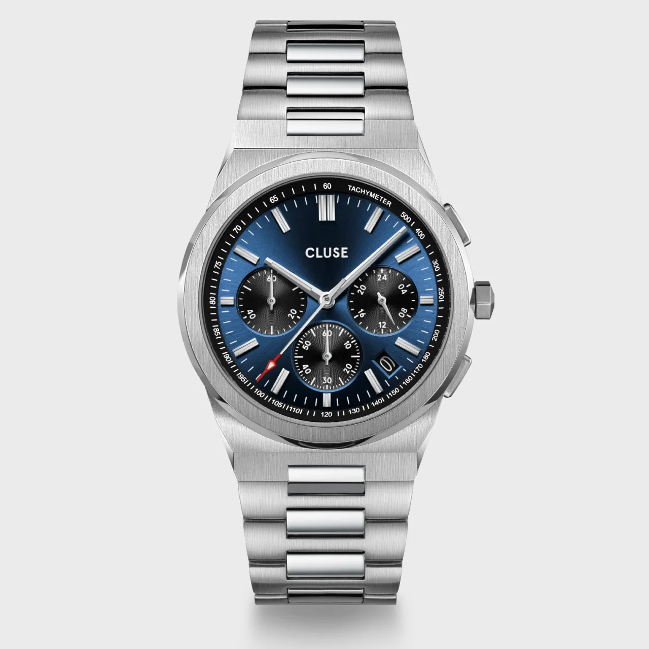 Homme CLUSE Vigoureux Chrono Steel Dark Blue, Silver Colour