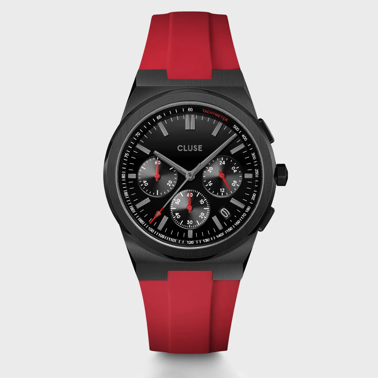 Femme CLUSE Vigoureux Chrono Watch Silicone Red, Black Colour