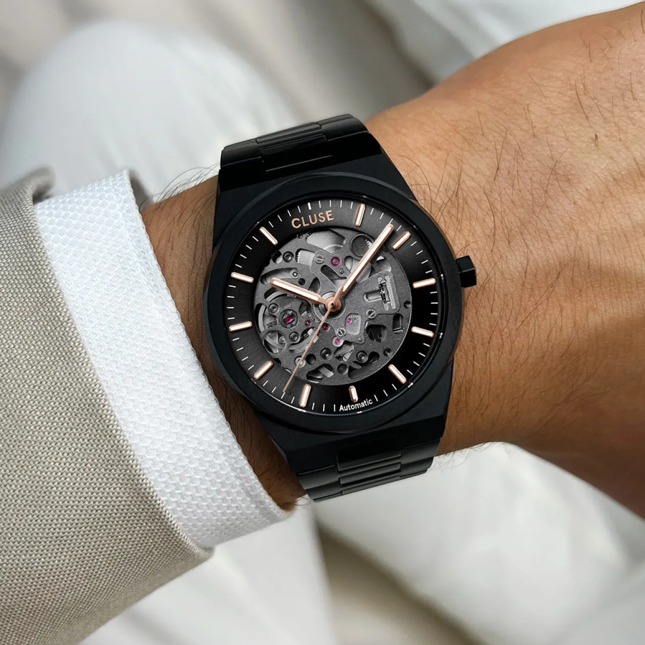 Femme CLUSE Vigoureux Steel Automatic Watch, Full black